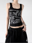 Letter Print Fitted Tank Top - CT66151 - COPPING THREADS - CT ORIGINALS