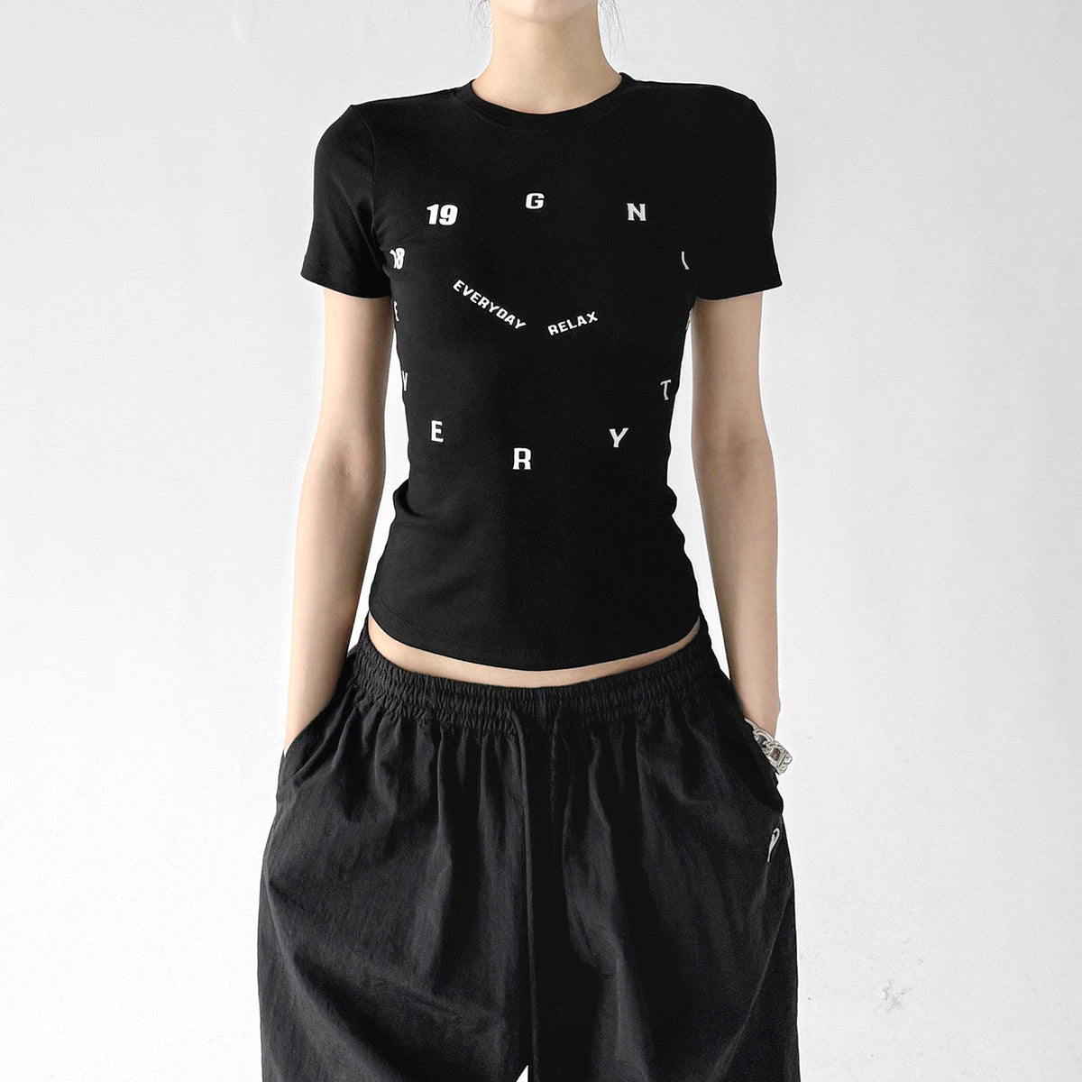 Letter Print Fitted Tee - CT6679 - COPPING THREADS - CT ORIGINALS
