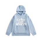 Letter Print Hooded Knit Sweater - COPPING THREADS - CATTEE