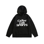 Letter Print Hooded Knit Sweater - COPPING THREADS - CATTEE