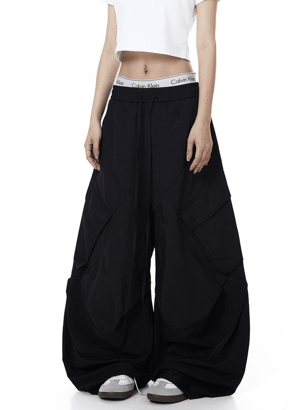 Letter Print Parachute Cargo Pants - COPPING THREADS - CT Select
