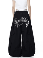 Letter Print Parachute Cargo Pants - COPPING THREADS - CT Select