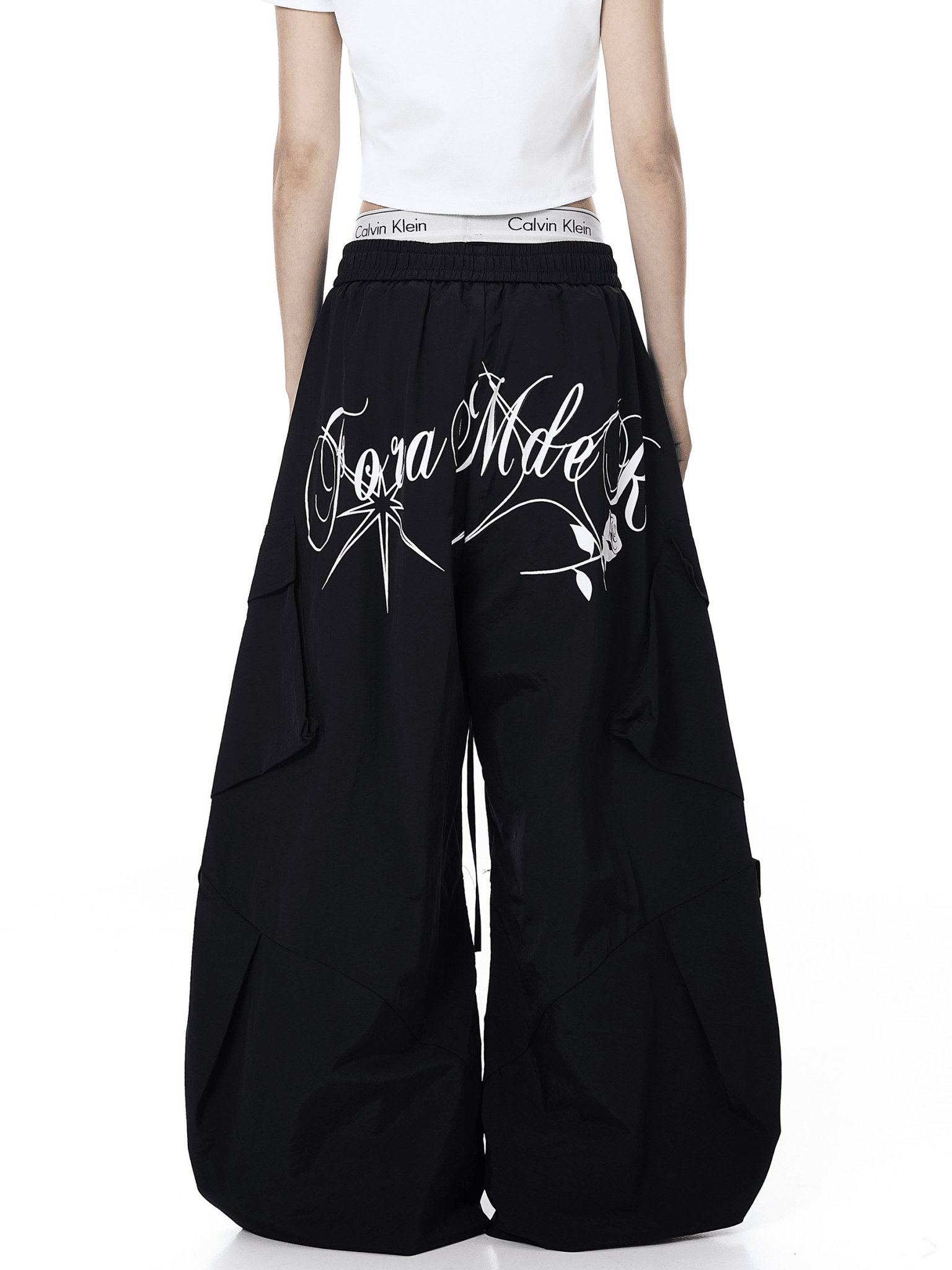 Letter Print Parachute Cargo Pants - COPPING THREADS - CT Select