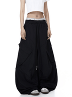 Letter Print Parachute Cargo Pants - COPPING THREADS - CT Select