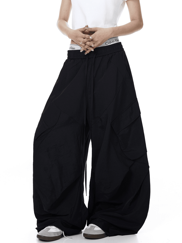 Letter Print Parachute Cargo Pants - COPPING THREADS - CT Select