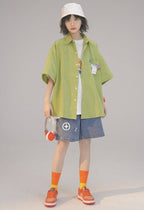 Letter Print Short Sleeve Shirt - COPPING THREADS - FOLK LANE