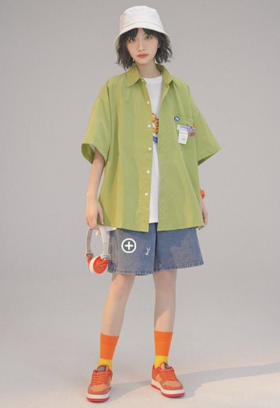 Letter Print Short Sleeve Shirt Main Image