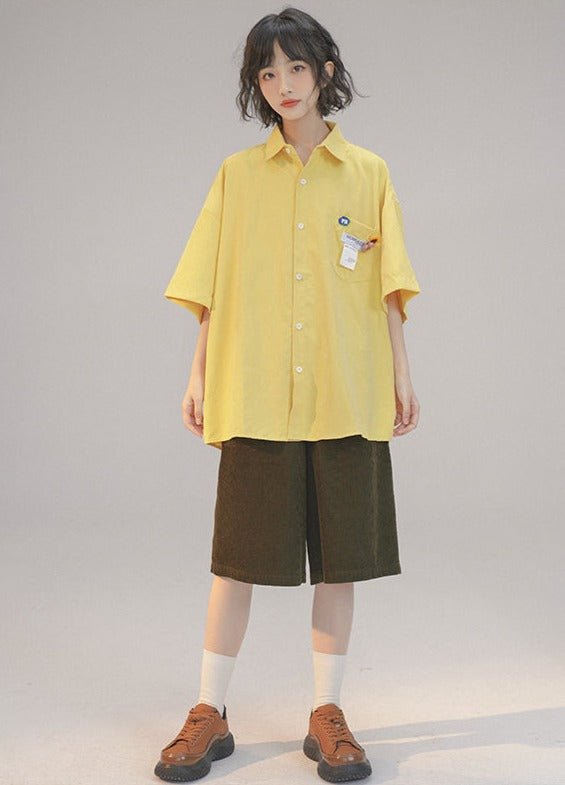 Letter Print Short Sleeve Shirt - COPPING THREADS - FOLK LANE