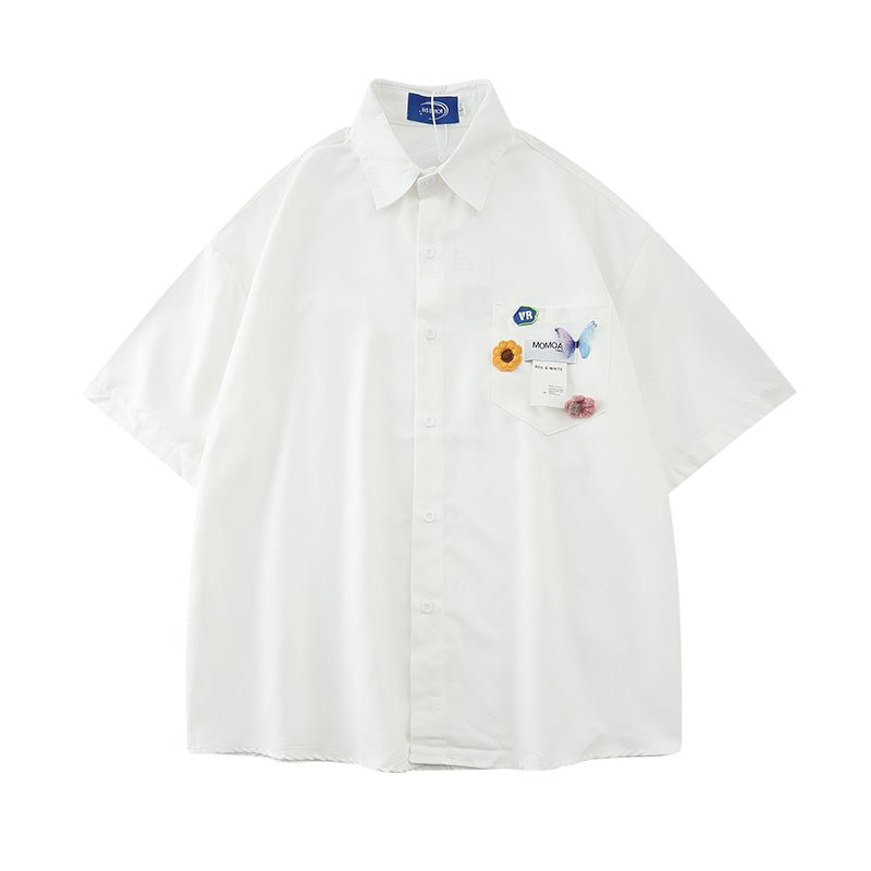 Letter Print Short Sleeve Shirt - COPPING THREADS - FOLK LANE