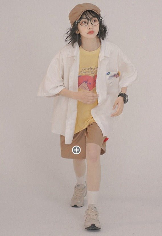 Letter Print Short Sleeve Shirt - COPPING THREADS - FOLK LANE