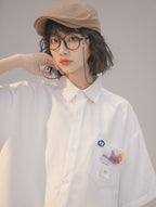 Letter Print Short Sleeve Shirt - COPPING THREADS - FOLK LANE