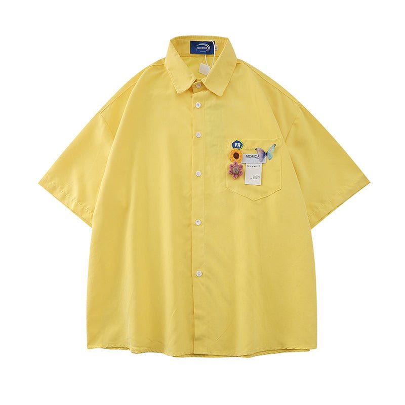 Letter Print Short Sleeve Shirt - COPPING THREADS - FOLK LANE