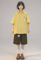 Letter Print Short Sleeve Shirt - COPPING THREADS - FOLK LANE