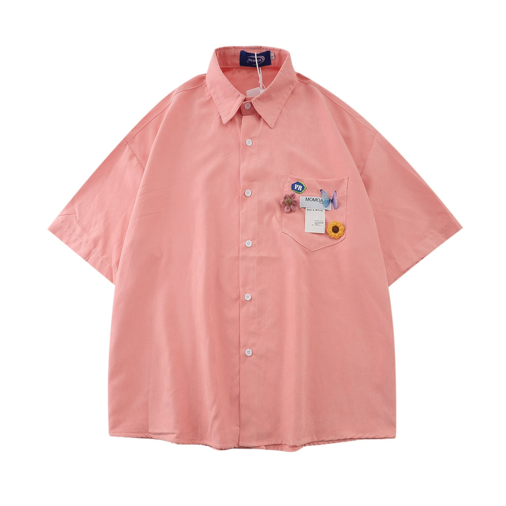 Letter Print Short Sleeve Shirt - COPPING THREADS - FOLK LANE