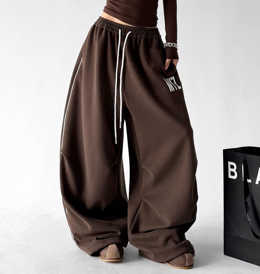 Letter-Print Wide-Leg Sweatpants - COPPING THREADS - CT ORIGINALS