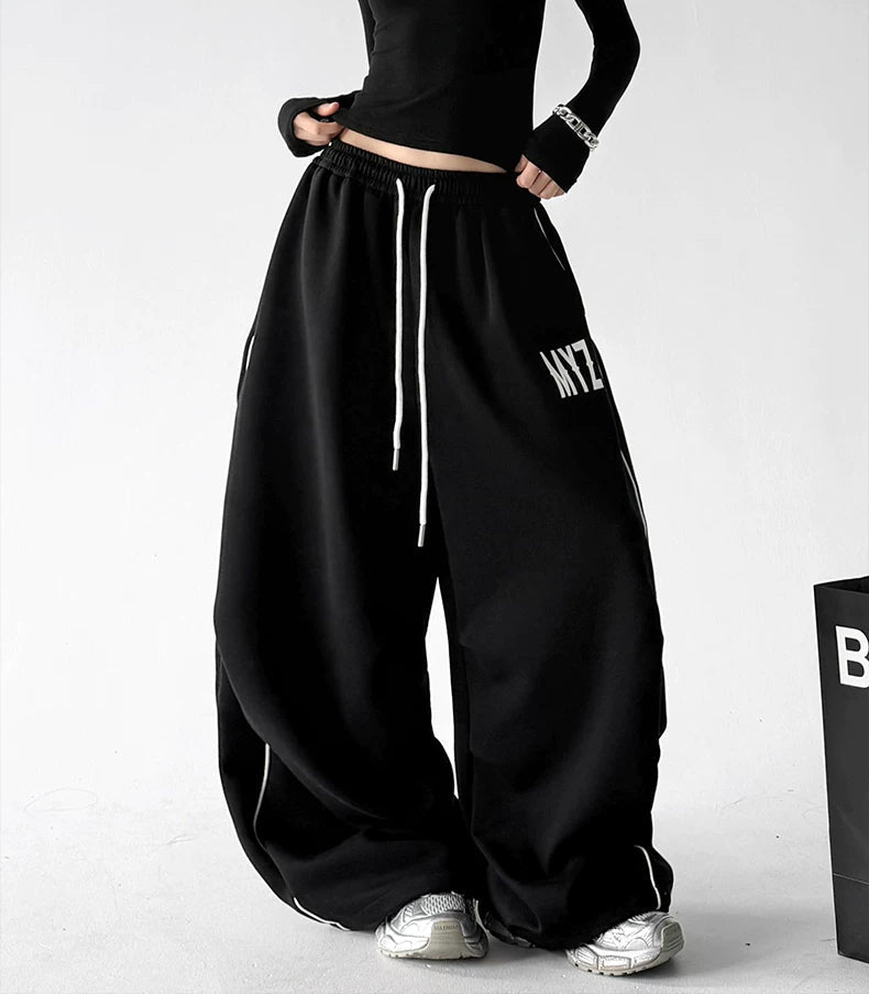 Letter-Print Wide-Leg Sweatpants - COPPING THREADS - CT ORIGINALS
