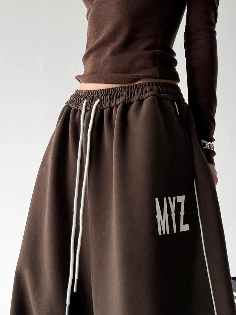 Letter-Print Wide-Leg Sweatpants - COPPING THREADS - CT ORIGINALS