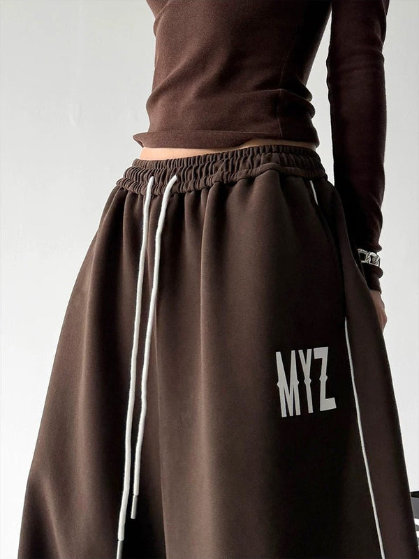 Letter-Print Wide-Leg Sweatpants - COPPING THREADS - CT ORIGINALS