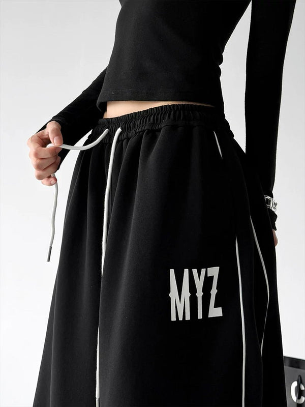 Letter-Print Wide-Leg Sweatpants - COPPING THREADS - CT ORIGINALS