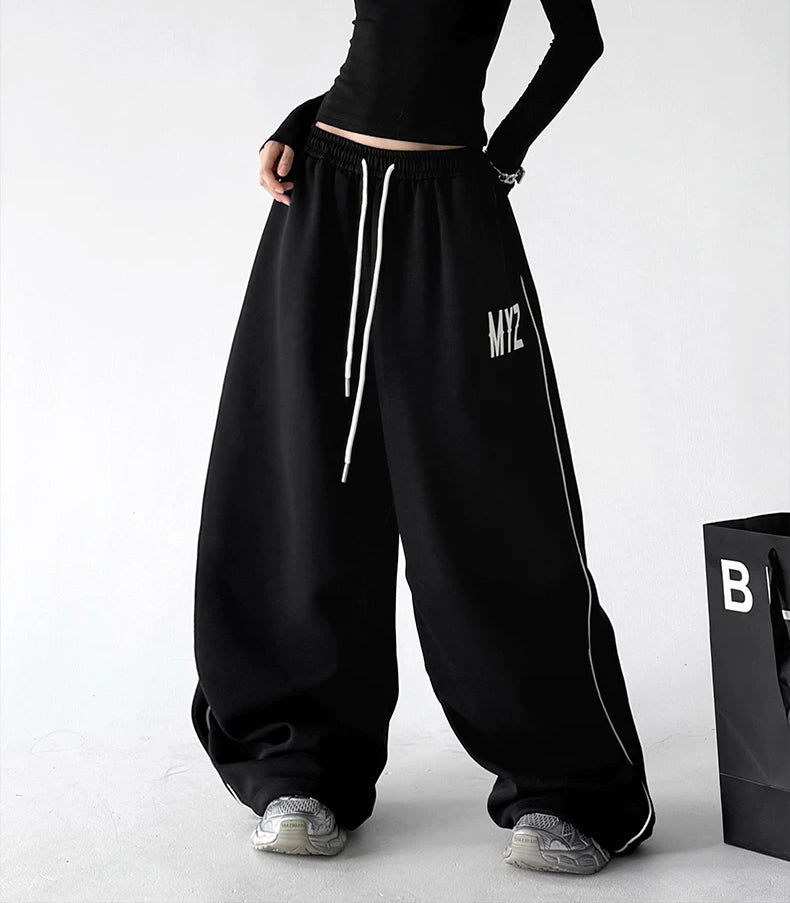 Letter-Print Wide-Leg Sweatpants - COPPING THREADS - CT ORIGINALS