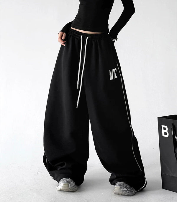 Letter-Print Wide-Leg Sweatpants - COPPING THREADS - CT ORIGINALS