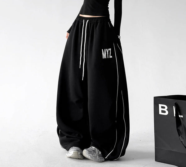 Letter-Print Wide-Leg Sweatpants - COPPING THREADS - CT ORIGINALS