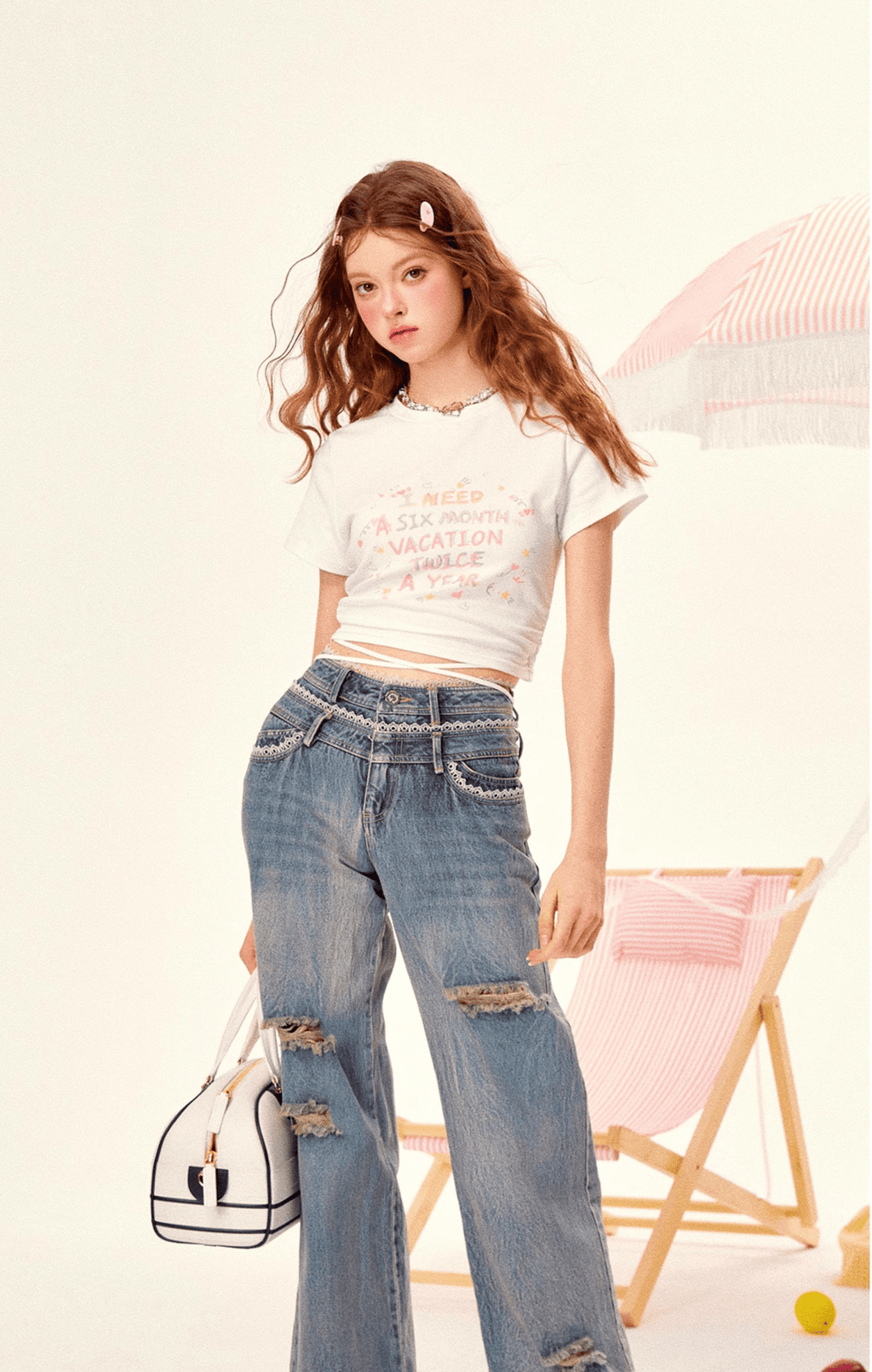 Lettering Wrap - Back Fitted Tee - COPPING THREADS - Girly Fancy