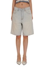 Light - Wash Vintage Pleated Denim Shorts - COPPING THREADS - MOROMORO