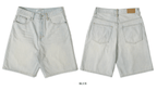 Light - Wash Vintage Pleated Denim Shorts - COPPING THREADS - MOROMORO