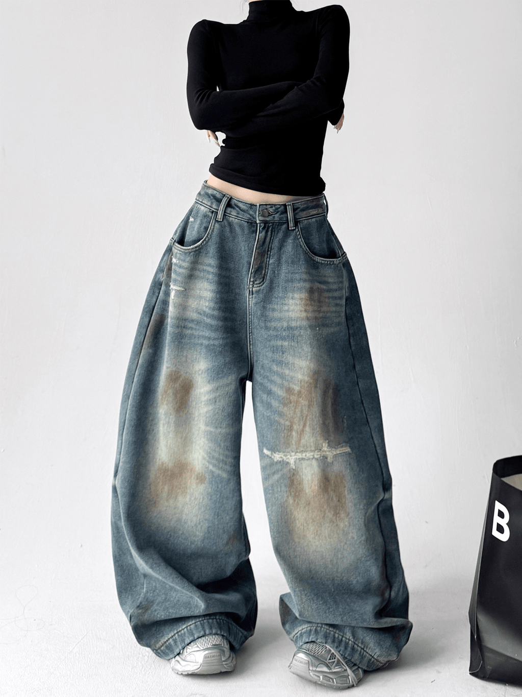 Lightning Wash Baggy Wide - Leg Jeans - COPPING THREADS - CT Select