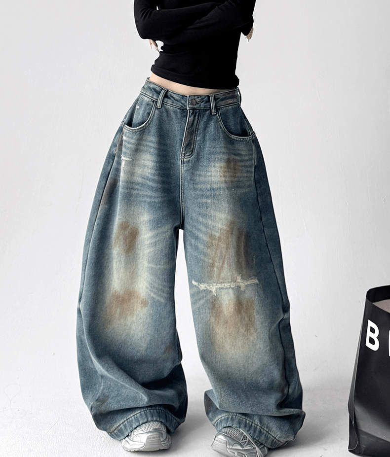 Lightning Wash Baggy Wide - Leg Jeans - COPPING THREADS - CT Select
