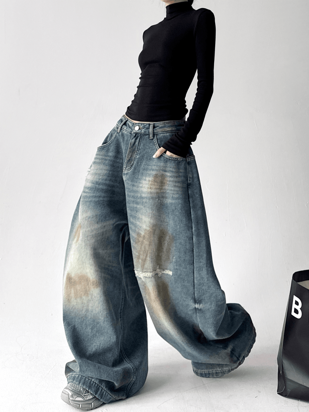 Lightning Wash Baggy Wide - Leg Jeans - COPPING THREADS - CT Select