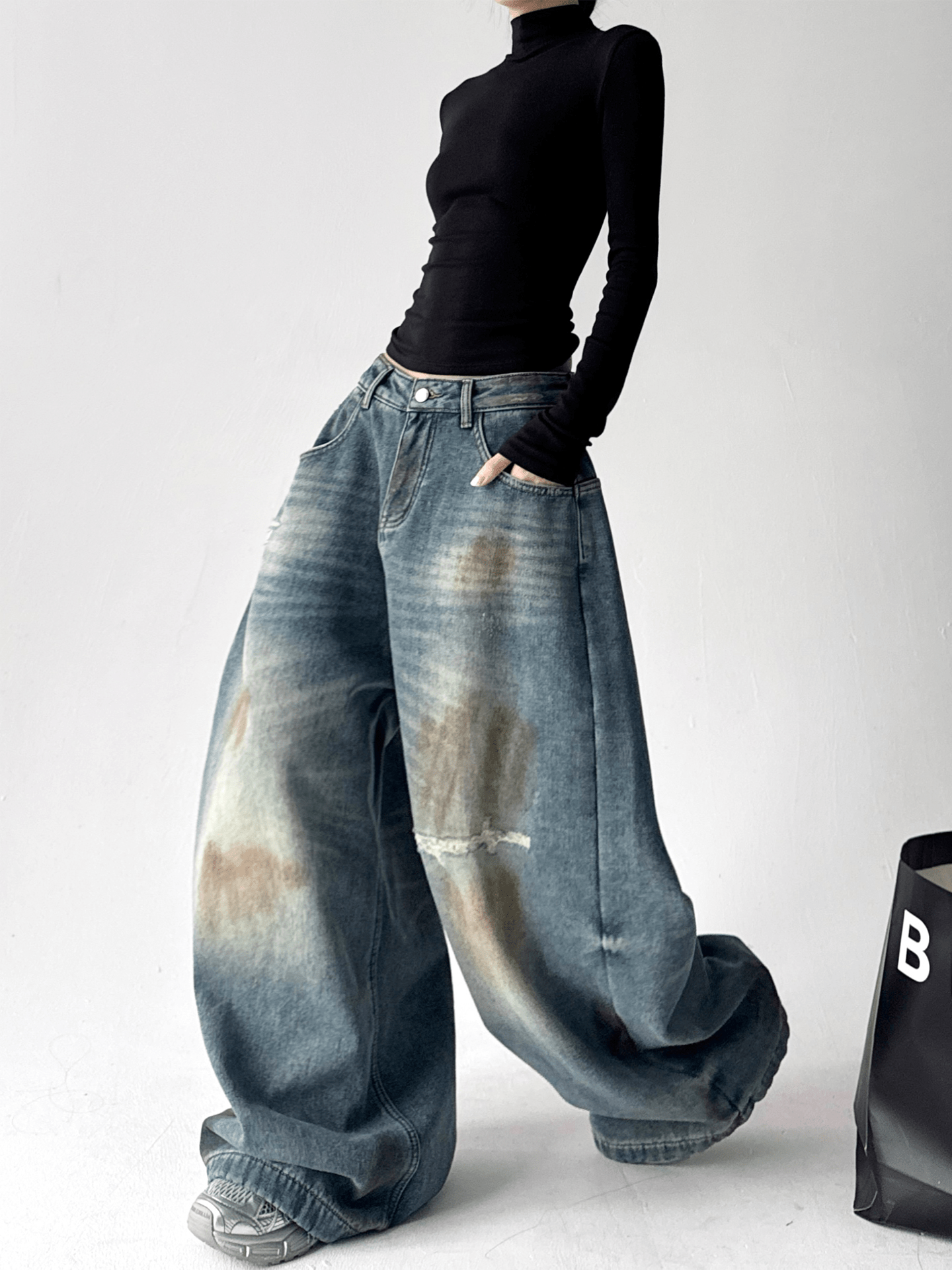 Lightning Wash Baggy Wide - Leg Jeans - COPPING THREADS - CT Select