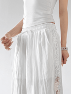 Linen - Blend Lace Panel Wide - Leg Pants - CT6218 - COPPING THREADS - CT Select