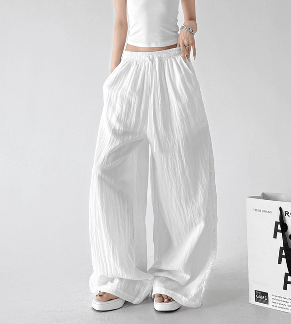 Linen - Blend Lace Panel Wide - Leg Pants - CT6218 - COPPING THREADS - CT Select