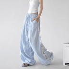Linen - Blend Lace Panel Wide - Leg Pants - CT6218 - COPPING THREADS - CT Select