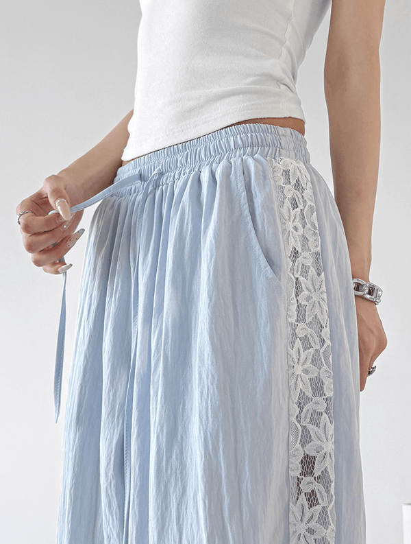 Linen - Blend Lace Panel Wide - Leg Pants - CT6218 - COPPING THREADS - CT Select