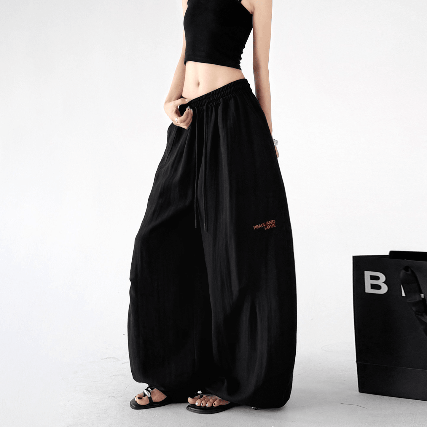 Linen - Blend Wide - Leg Drawstring Pants - CT212 - COPPING THREADS - CT Select