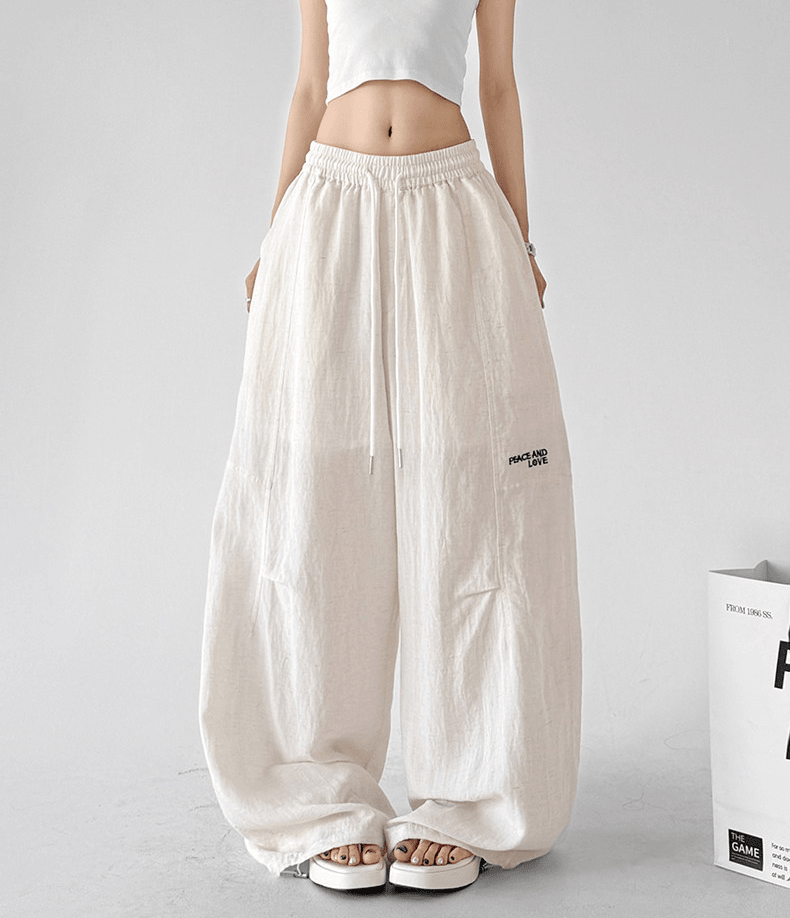 Linen - Blend Wide - Leg Drawstring Pants - CT212 - COPPING THREADS - CT Select Main image