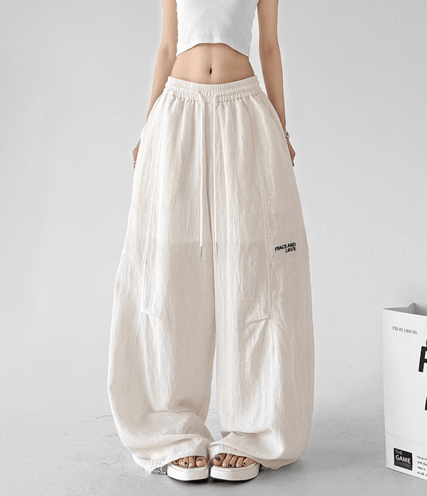 Linen - Blend Wide - Leg Drawstring Pants - CT212 - COPPING THREADS - CT Select