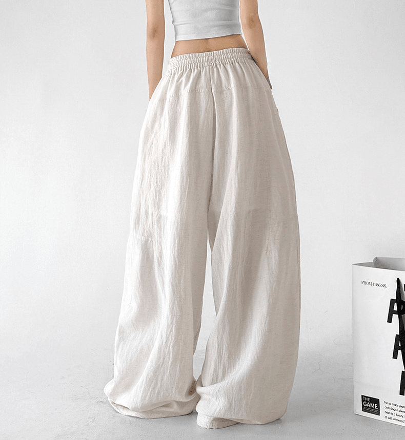 Linen - Blend Wide - Leg Drawstring Pants - CT212 - COPPING THREADS - CT Select