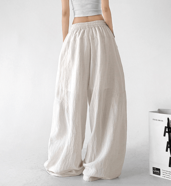Linen - Blend Wide - Leg Drawstring Pants - CT212 - COPPING THREADS - CT Select