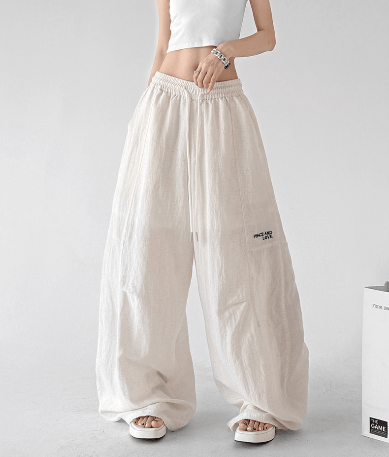 Linen - Blend Wide - Leg Drawstring Pants - CT212 - COPPING THREADS - CT Select