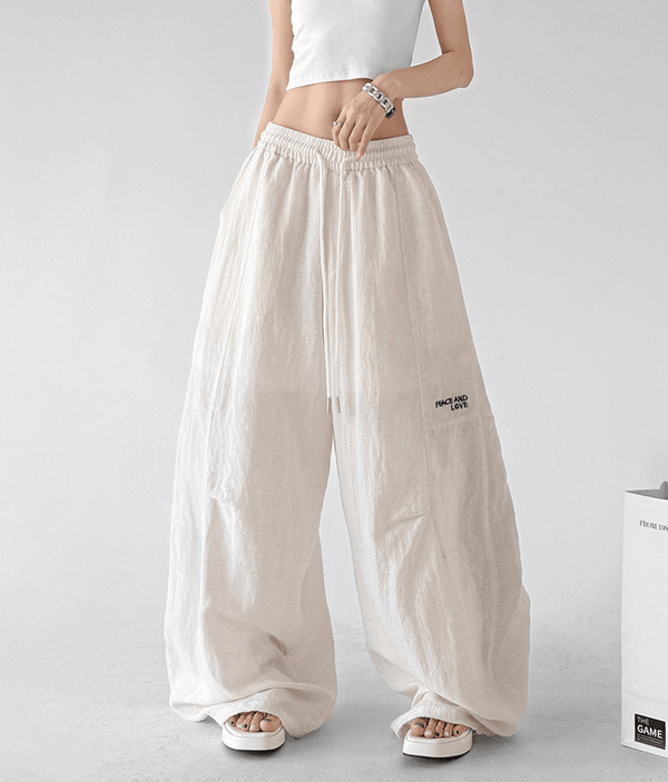 Linen - Blend Wide - Leg Drawstring Pants - CT212 - COPPING THREADS - CT Select