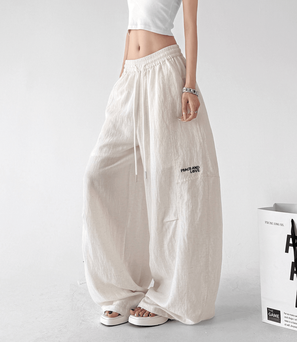 Linen - Blend Wide - Leg Drawstring Pants - CT212 - COPPING THREADS - CT Select
