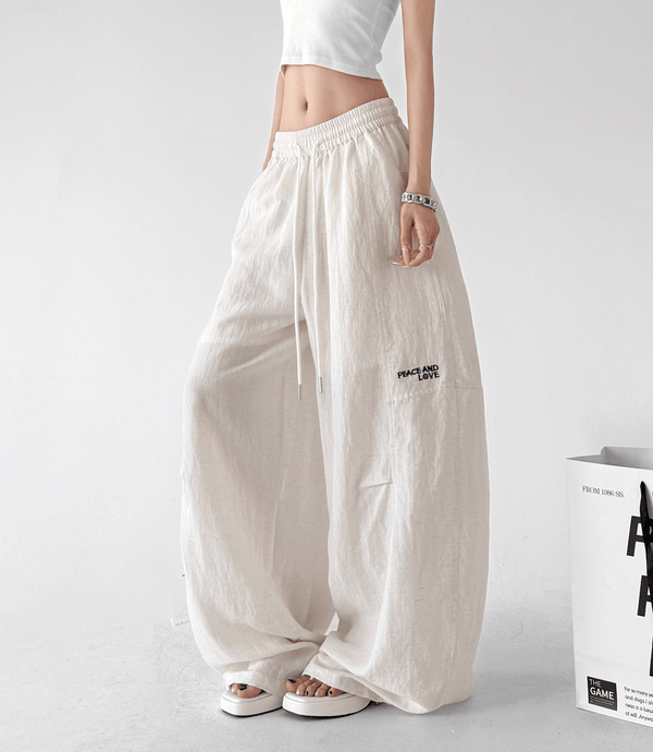 Linen - Blend Wide - Leg Drawstring Pants - CT212 - COPPING THREADS - CT Select