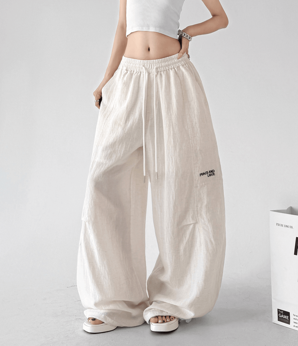 Linen - Blend Wide - Leg Drawstring Pants - CT212 - COPPING THREADS - CT Select
