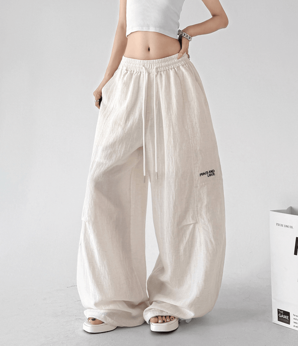 Linen - Blend Wide - Leg Drawstring Pants - CT212 - COPPING THREADS - CT Select