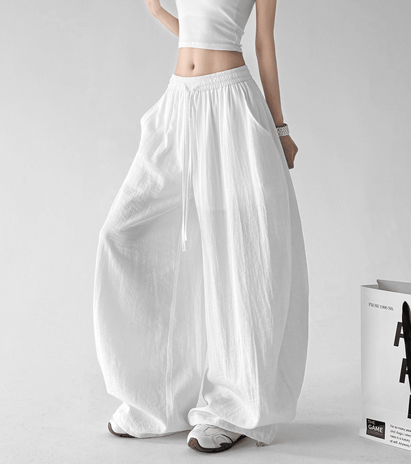 Linen-Blend Wide Leg Pants - CT66119 - COPPING THREADS - CT Select