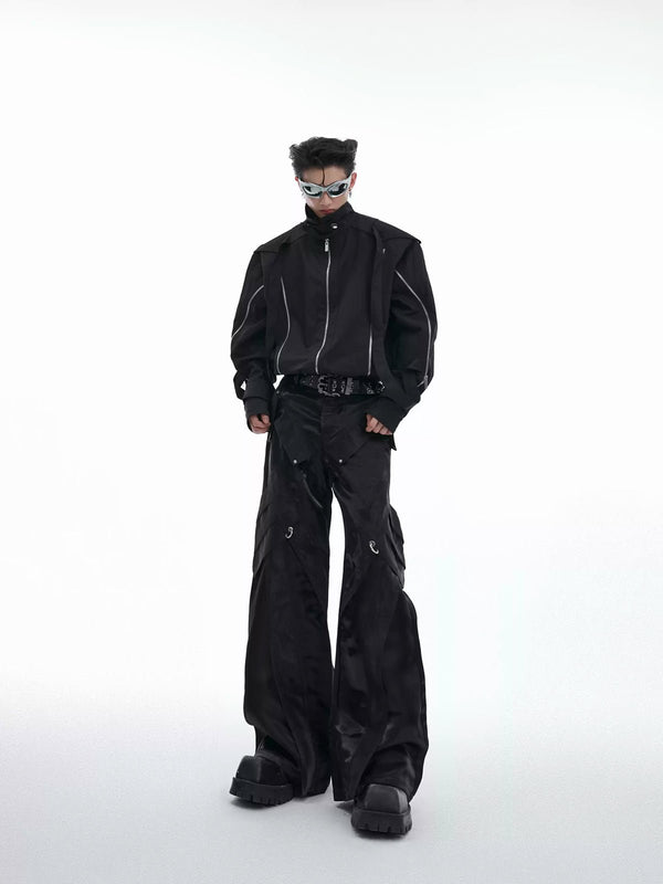 Liquid-Finish Buckled Flared Pants - COPPING THREADS - Argue Culture